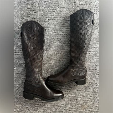 gucci maud boots|GUCCI Calfskin Maud Knee High Riding Boots 38 Black .